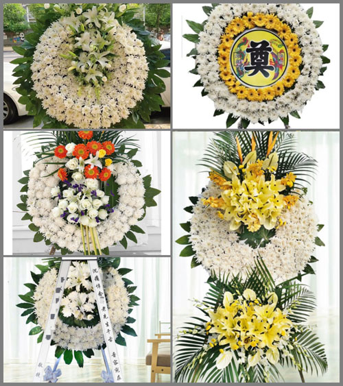 山东青岛即墨市温泉街道中黄埠村花圈速递